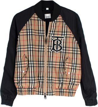 Burberry Brown Harlington Check Bomber Jacket Size XXS