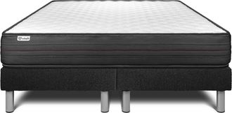 VITALIT Vitalit - Base Tapizada Negro + Colch&oacute;n Con Espuma Viscoel&aacute;stica 2x100x200