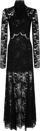 Paco Rabanne Rabanne long black lace dress