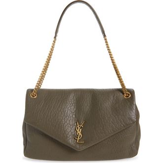 Saint Laurent Large Calypso Leather Shoulder Bag in Light Musk at Nordstrom