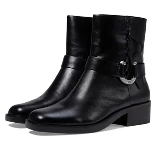 Lucky Brand Kamany Boots Womens Black Leather Braided Side Zip Bootie RHS7671