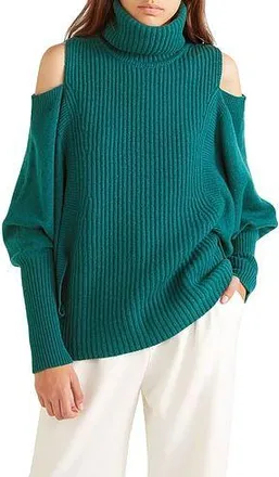 Antonio Berardi Teal Cold-shoulder Merino wool & Cashmere Jumper Size S