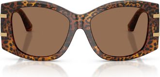 Dolce & Gabbana 54mm Gradient Butterfly Sunglasses in Leopard /Dark Brown at Nordstrom