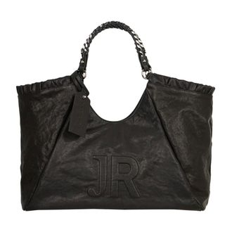 John Richmond Bolso Grande con Logo JR y Asas de Cadena - Bags - Mujer - Negro - ONE SIZE