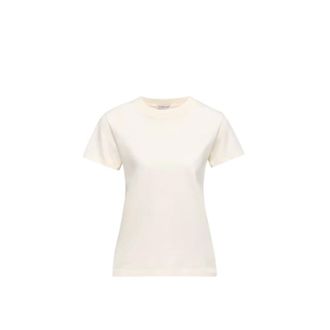 Moncler Embroidered Logo Cotton T-Shirt - female - Moncler - T-Shirts - White - XS - Tops