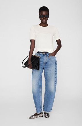 Anine Bing Mora Crop Sweater in Ivory at Nordstrom, Size Xx-Small