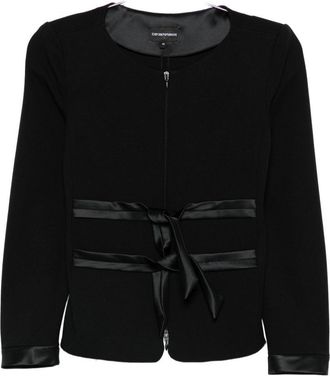 Emporio Armani kraagloos jack met strikdetail