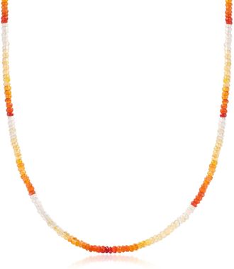Ross-Simons 3.5-4mm Multicolored Opal Bead Necklace With 14kt Yellow Gold Magnetic Clasp