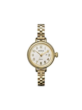 Shinola Birdy 3HD 34mm - women - Gold - One Size - White