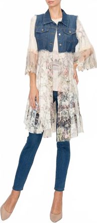 Origami Jewellery Denim Lace Vest In Italy