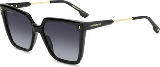 Dsquared2 Moderne vierkante zonnebril met gedurfd profiel - Dames - Zonnebrillen - Zwart - 57 MM - Accessoires