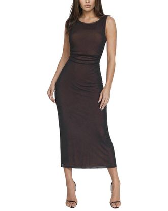 Bebe Powermesh Side Shirred Maxi Dress