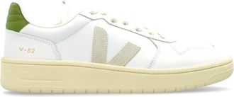 Veja White V-82 II Grained Leather Sneakers