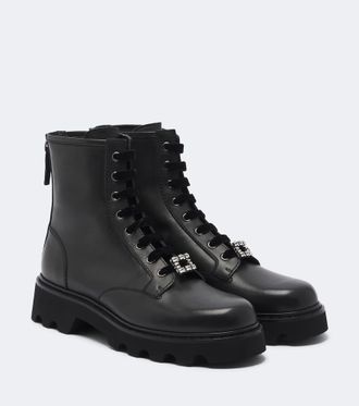 Roger Vivier Viv Rangers Truck leather lace-up boots