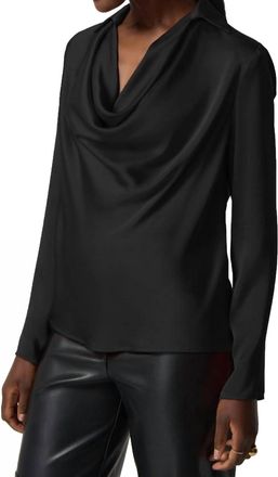 Joseph Ribkoff Satin Blouse Top In Black