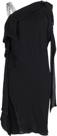 Roland Mouret asymmetrische jurk van zwarte zijde