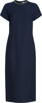 Brunello Cucinelli Embellishement-collar Midi Dress