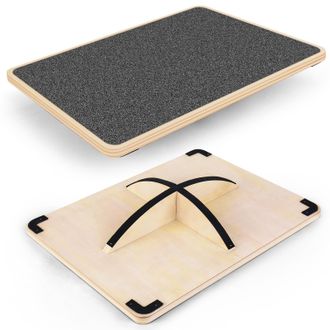 No Brand Tavola Di Equilibrio Professionale In Legno Per Adulti - Antiscivolo, Portata Massima 158,8 Kg. Ideale Per Fisioterapia, Come Scrivania Regolabile In 