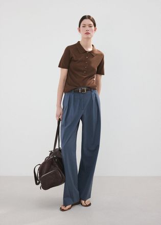 Mango Pullover maglia collo polo cioccolato - Donna - XXS - MANGO