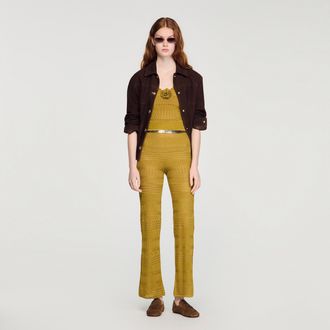 Sandro Pointelle knit trousers