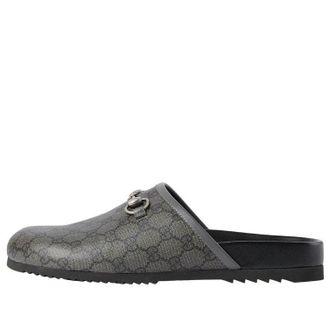 Gucci GG Supreme mule with Horsebit Grey Black 738964-FABP9-8746