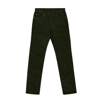 Boglioli Broeken, Heren, Groen, W33, Katoen, Regular Fit Corduroy Broek