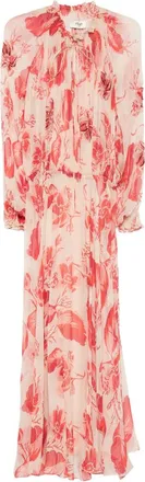 Fendi Floral-print Pleated Maxi Dress
