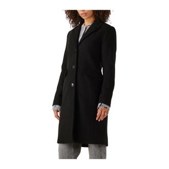 Modstr&ouml;m Jassen, Dames, Zwart, XL, Wol, Zwarte Wollen Jas voor Vrouwen