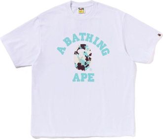 A Bathing Ape Map Camo Collge Relaxed Fit T-Shirt White 1L30-110-323-WHT
