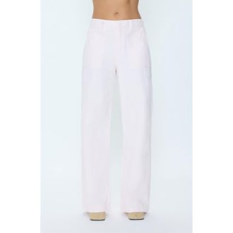 Pistola Denim Wren Patch Pocket Wide Leg Jeans in Ice Pink at Nordstrom, Size 24