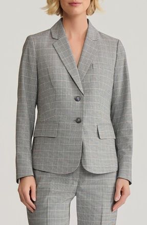 Kasper Windowpane Plaid Jacket in Black Multi at Nordstrom, Size 14