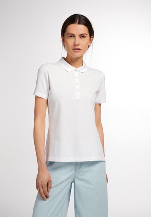 Eterna Poloshirt ETERNA REGULAR FIT, Damen, Gr. L, weiss (wei&szlig;), Piqu&eacute;, 97% cotton, 3% Elasthan, normal, Shirts Poloshirt