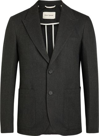 Oliver Spencer Mansfield Herringbone Cotton and Wool-blend Blazer - Grey - 52 (UK42 / XL)