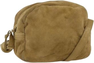 Loewe Pre-owned Cross Body Bags, female, Beige, Size: ONE SIZE Pre-owned Suede Shoulder Bag