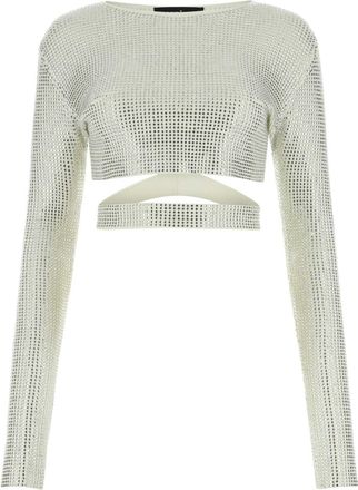 ADĀMO Andrea Adamo Embellished Viscose Blend Top