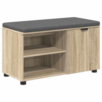 vidaXL Banco De Entrada Con Coj&iacute;n Roble Sonoma 80 X 38 X 46 Cm Vidaxl