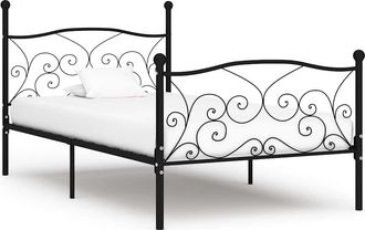 vidaXL Estructura Cama Con Somier Sin Colch&oacute;n Metal Negro 100x200 Cm Vidaxl