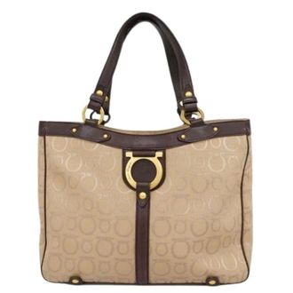 Ferragamo Pre-owned Tote Bags, female, Beige, Size: ONE SIZE Pre-owned Tote bag