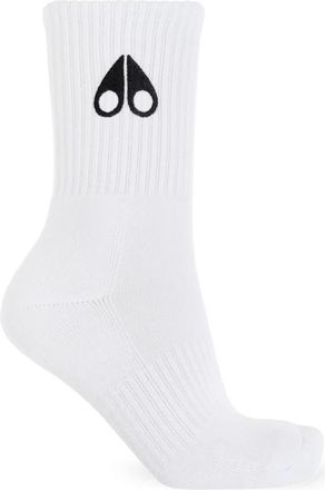 Moose Knuckles Socks, male, White, Size: L/XL Logo Icon Socks