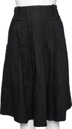 Roberto Cavalli Black Cotton High Waist Skirt