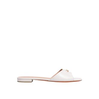 Santoni Nora Flat - Dames - Sandalen - Wit - 37 1/2 EU - Leer - Schoenen