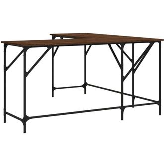 vidaXL Escritorio Madera De Ingenier&iacute;a Roble Marr&oacute;n 149x149x75 Cm Vidaxl