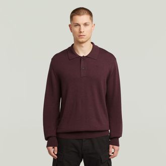 G-Star Premium Core Dunda Gebreide Polo - Rood - Heren