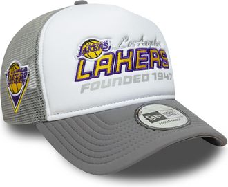 New Era Los Angeles Lakers A-Frame Trucker Cap Gray