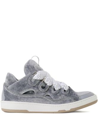 Lanvin Grey Cut-Out Detail Sneakers