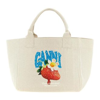 Ganni Medium Shopping Bag - female - Ganni - Shopping Bags - Beige - ONE SIZE - Bags