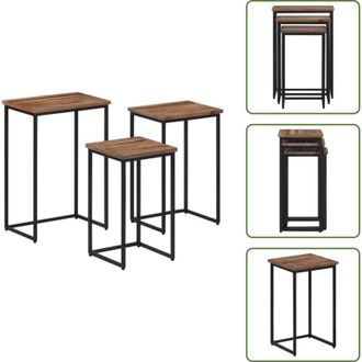 vidaXL Tavoli da salotto - vidaXL Tavolini a Incastro 3 pz in Legno Massello di Teak - Tavoli da camera