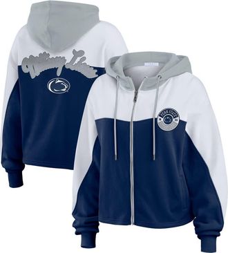 WEAR by Erin Andrews Womens WEAR by Erin Andrews Navy Penn State Nittany Lions Color-Block Full-Zip Hoodie at Nordstrom, Size Medium