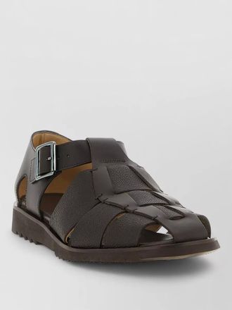 Paraboot pacific sandals open toe flat sole leather