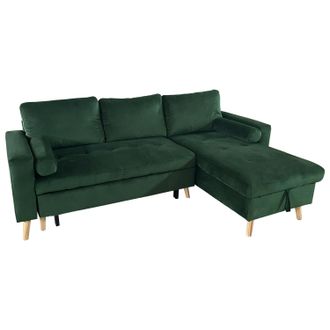 Happy Garden Happy Garden - Sof&aacute; Cama Esquinero De 3 Plazas James De Terciopelo Verde